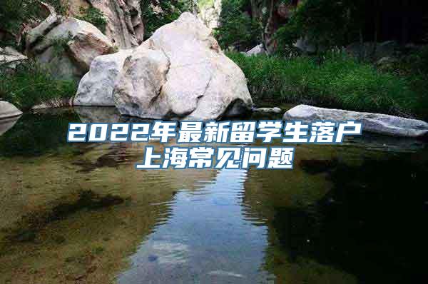 2022年最新留学生落户上海常见问题