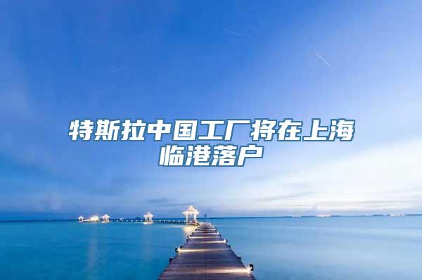特斯拉中国工厂将在上海临港落户