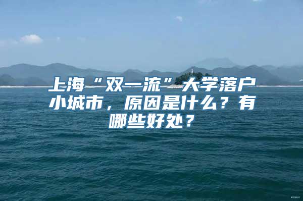 上海“双一流”大学落户小城市，原因是什么？有哪些好处？