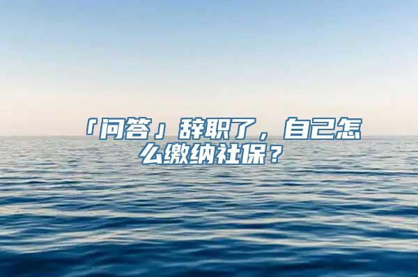 「问答」辞职了，自己怎么缴纳社保？