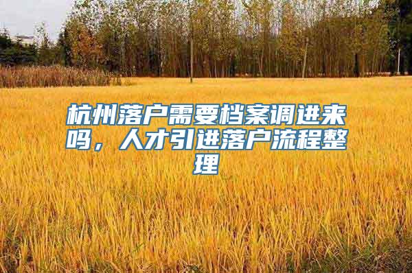 杭州落户需要档案调进来吗，人才引进落户流程整理
