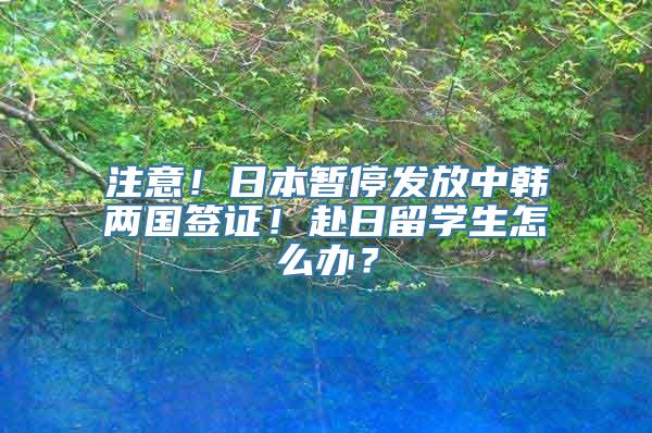 注意！日本暂停发放中韩两国签证！赴日留学生怎么办？