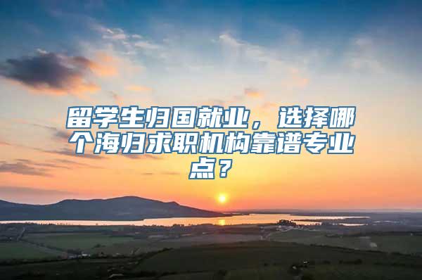 留学生归国就业，选择哪个海归求职机构靠谱专业点？