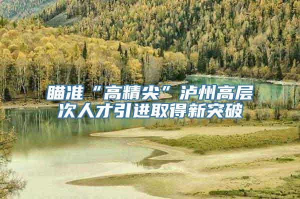 瞄准“高精尖”泸州高层次人才引进取得新突破