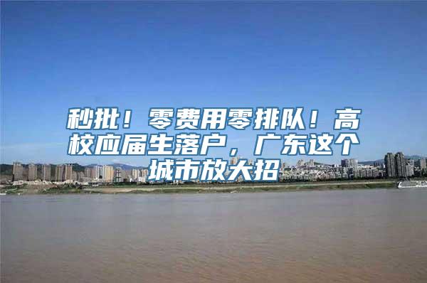 秒批！零费用零排队！高校应届生落户，广东这个城市放大招