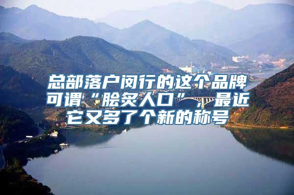 总部落户闵行的这个品牌可谓“脍炙人口”，最近它又多了个新的称号