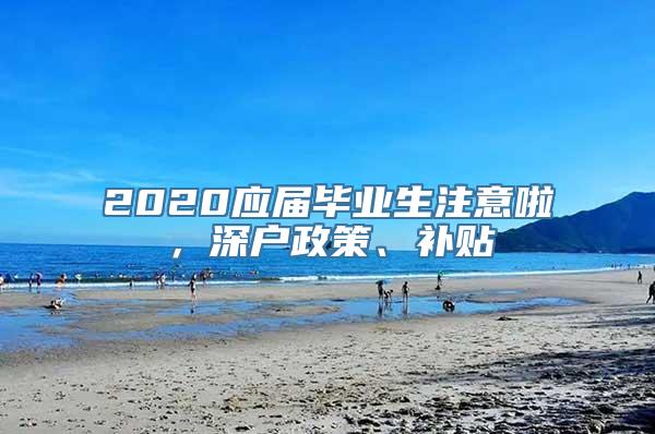 2020应届毕业生注意啦，深户政策、补贴