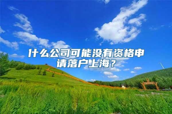 什么公司可能没有资格申请落户上海？