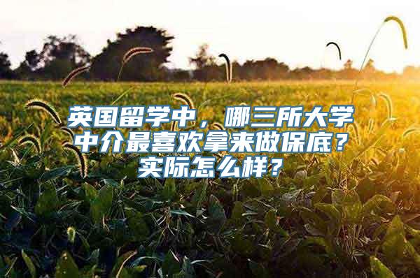 英国留学中，哪三所大学中介最喜欢拿来做保底？实际怎么样？