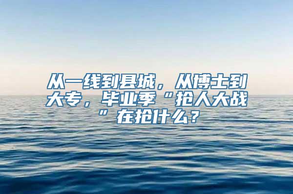 从一线到县城，从博士到大专，毕业季“抢人大战”在抢什么？