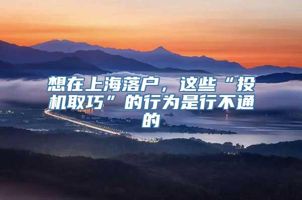 想在上海落户，这些“投机取巧”的行为是行不通的