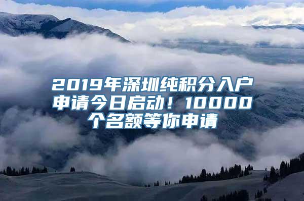 2019年深圳纯积分入户申请今日启动！10000个名额等你申请