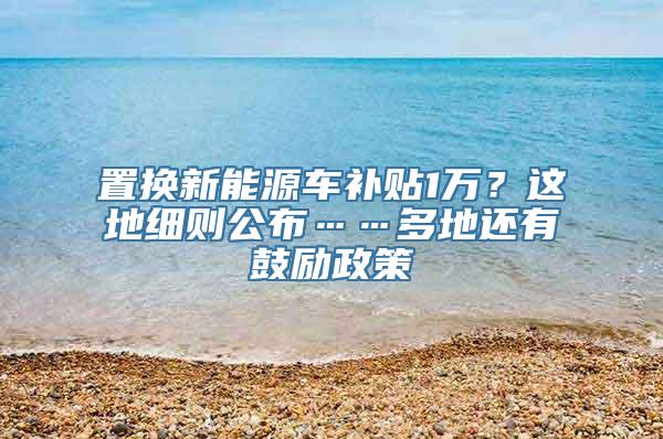 置换新能源车补贴1万？这地细则公布……多地还有鼓励政策
