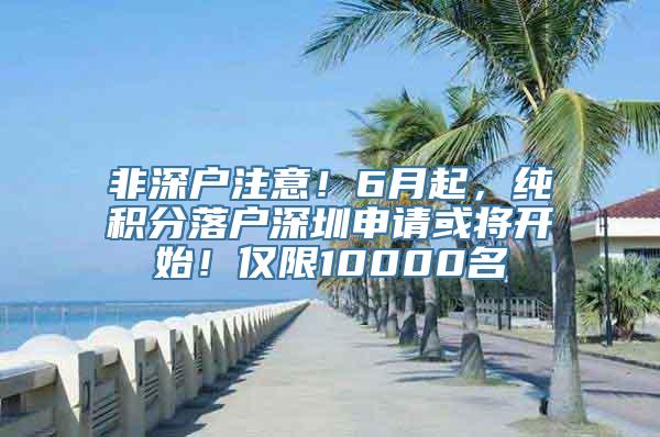 非深户注意！6月起，纯积分落户深圳申请或将开始！仅限10000名