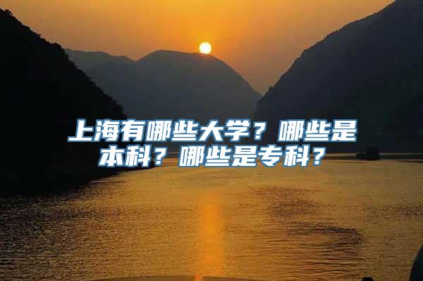 上海有哪些大学？哪些是本科？哪些是专科？