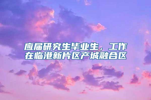 应届研究生毕业生，工作在临港新片区产城融合区