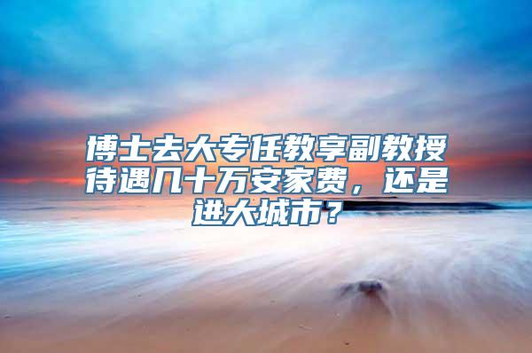博士去大专任教享副教授待遇几十万安家费，还是进大城市？