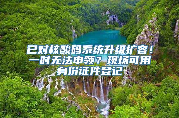 已对核酸码系统升级扩容！一时无法申领？现场可用身份证件登记