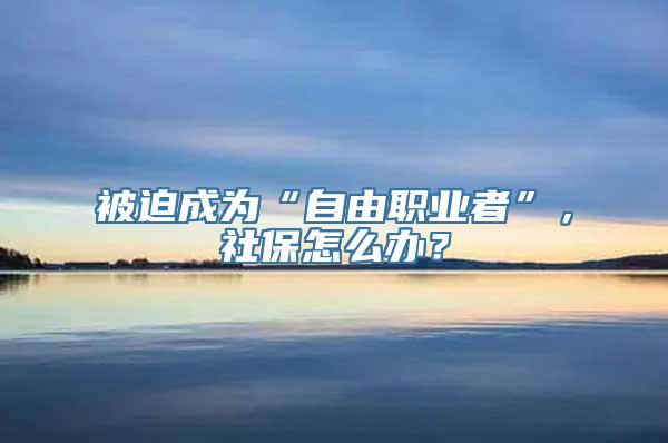 被迫成为“自由职业者”，社保怎么办？
