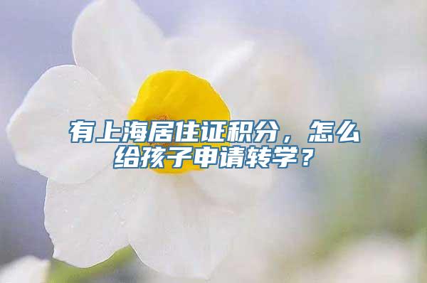 有上海居住证积分，怎么给孩子申请转学？