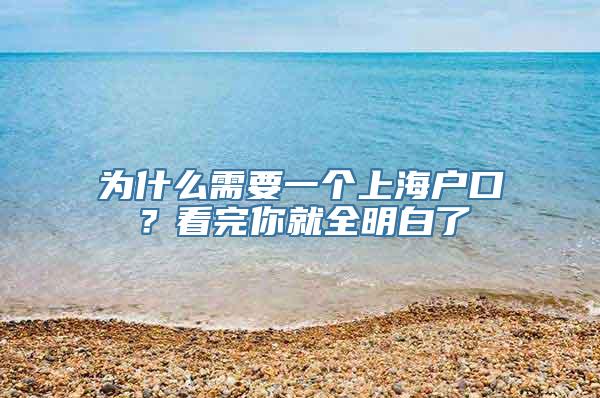 为什么需要一个上海户口？看完你就全明白了