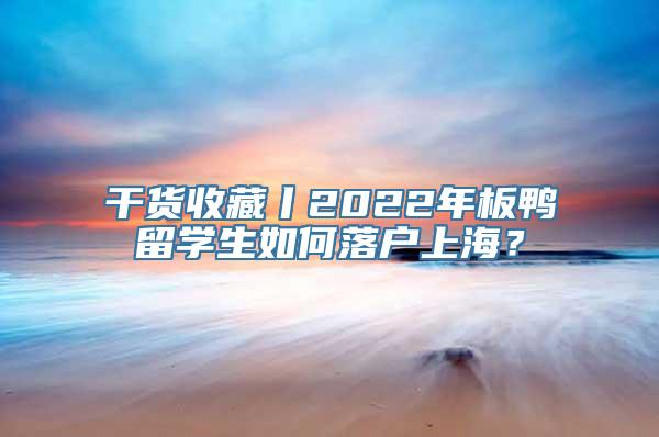 干货收藏丨2022年板鸭留学生如何落户上海？