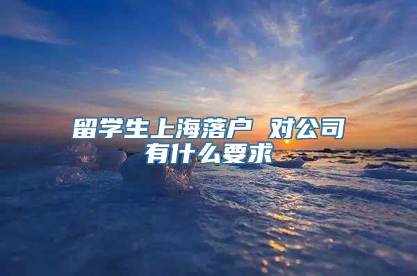 留学生上海落户 对公司有什么要求