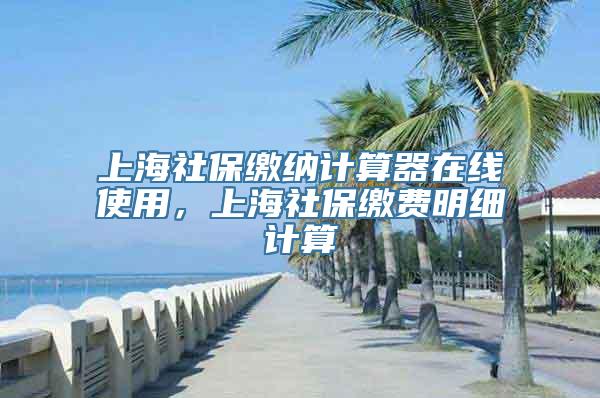 上海社保缴纳计算器在线使用，上海社保缴费明细计算