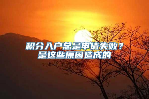 积分入户总是申请失败？是这些原因造成的