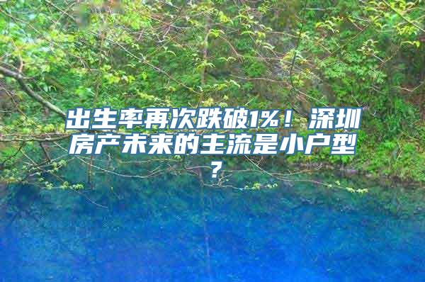 出生率再次跌破1%！深圳房产未来的主流是小户型？