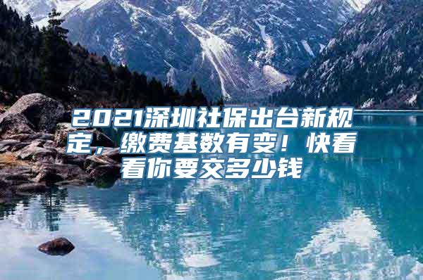 2021深圳社保出台新规定，缴费基数有变！快看看你要交多少钱