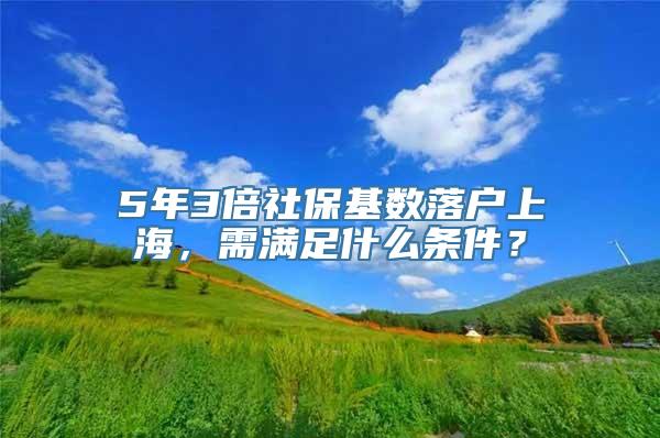 5年3倍社保基数落户上海，需满足什么条件？