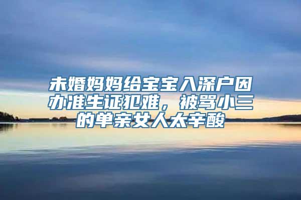 未婚妈妈给宝宝入深户因办准生证犯难，被骂小三的单亲女人太辛酸
