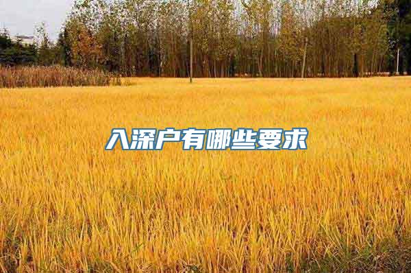 入深户有哪些要求