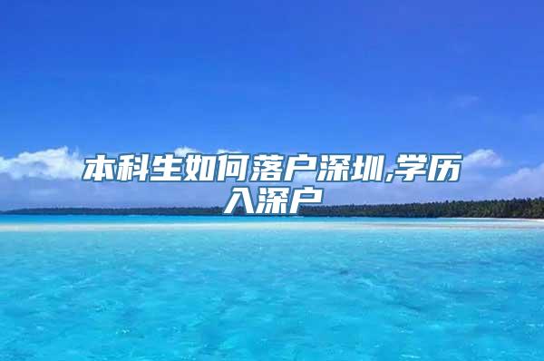 本科生如何落户深圳,学历入深户