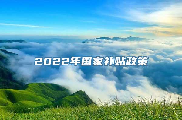 2022年国家补贴政策