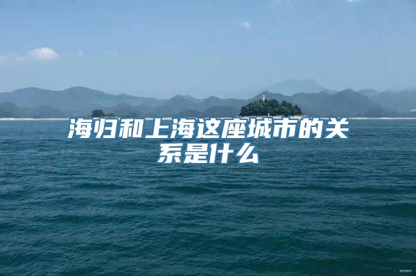 海归和上海这座城市的关系是什么