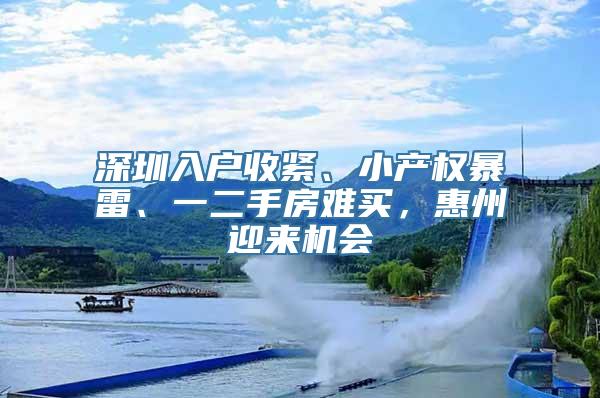 深圳入户收紧、小产权暴雷、一二手房难买，惠州迎来机会