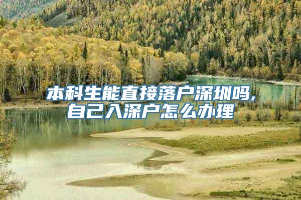 本科生能直接落户深圳吗,自己入深户怎么办理