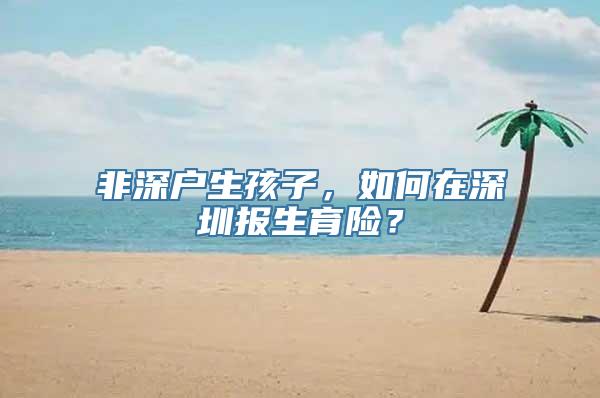 非深户生孩子，如何在深圳报生育险？