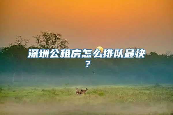 深圳公租房怎么排队最快？
