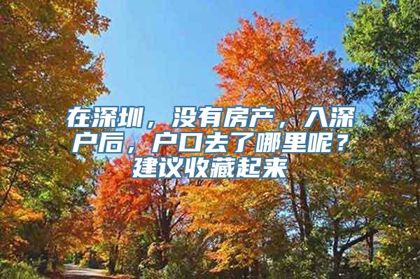 在深圳，没有房产，入深户后，户口去了哪里呢？建议收藏起来