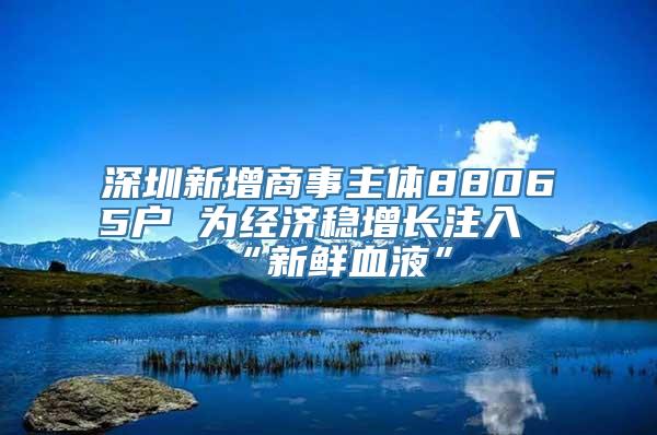 深圳新增商事主体88065户 为经济稳增长注入“新鲜血液”