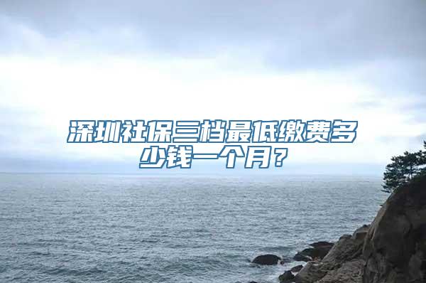 深圳社保三档最低缴费多少钱一个月？