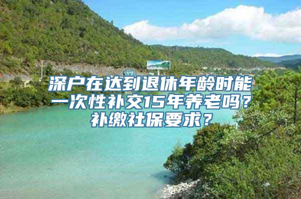 深户在达到退休年龄时能一次性补交15年养老吗？补缴社保要求？