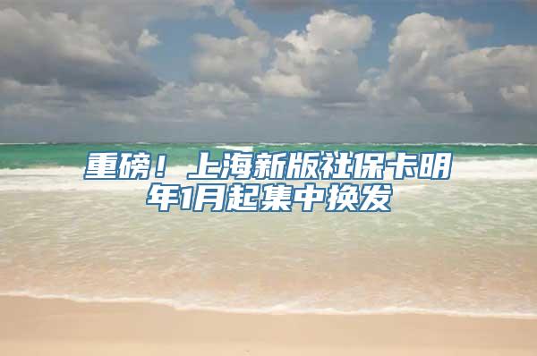 重磅！上海新版社保卡明年1月起集中换发