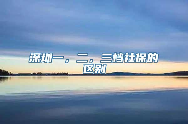 深圳一，二，三档社保的区别