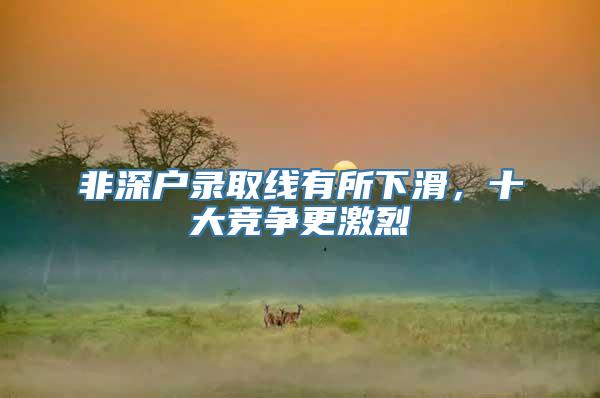 非深户录取线有所下滑，十大竞争更激烈