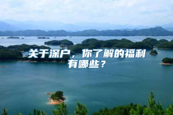 关于深户，你了解的福利有哪些？