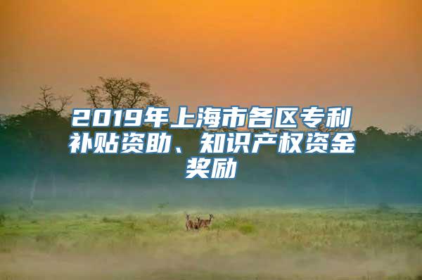 2019年上海市各区专利补贴资助、知识产权资金奖励